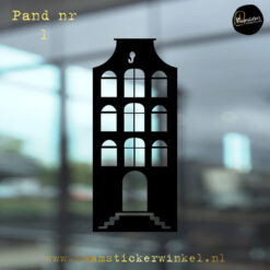 Grachtenpand huisje nr 1 Raamsticker herbruikbaar