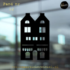 Raamsticker Huisje grachtenpand nr12