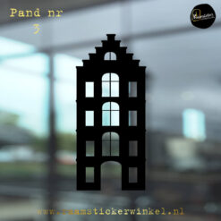 Raamsticker grachtenpand huisje nr3