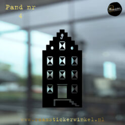 Raamsticker grachtenpand huisje nr4