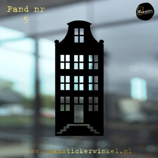 Raamsticker grachtenpand huisje nr5