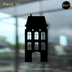 Raamsticker grachtenpand huisje nr6