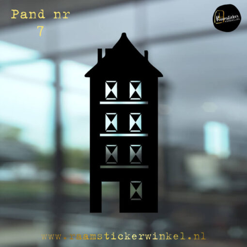 Raamsticker Huisje grachtenpand nr7