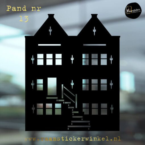 Raamsticker Huisje grachtenpanden nr13