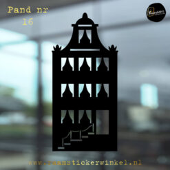 Raamsticker grachtenpand huisje nr16