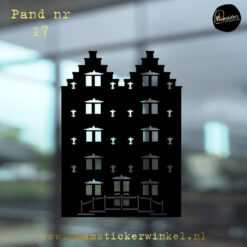 Raamsticker grachtenpand huisje 17