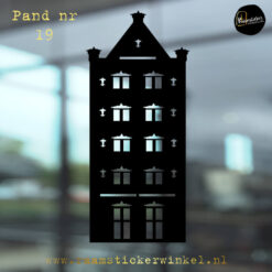 Raamsticker grachtenpand huisje nr19
