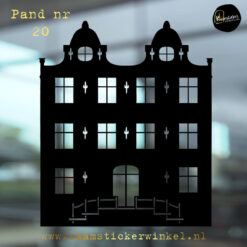 Raamsticker grachtenpand huisje nr20