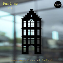 Raamsticker grachtenpand huisje nr21