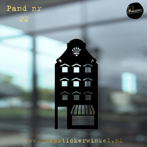 Raamsticker grachtenpand huisje nr22