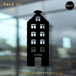 Raamsticker grachtenpand huisje nr22