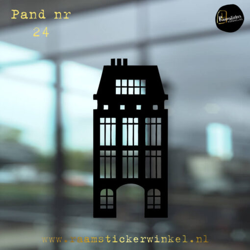 Raamsticker grachtenpand huisje nr24