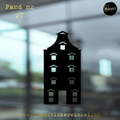 Raamsticker grachtenpand huisje nr27