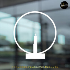 Raamsticker kandelaar cirkel wit