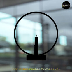 Raamsticker kandelaar met cirkel zwart