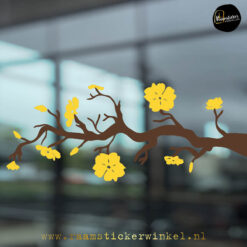 Raamsticker Bloesemtak bruin geel RSW