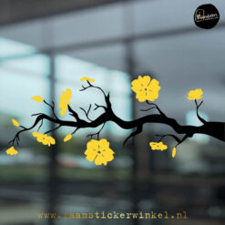 Raamsticker Bloesemtak zwart geel RSW