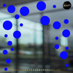 Raamsticker Confetti rondjes blauw RSW
