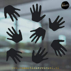 Raamsticker handjes zwart