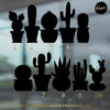 Raamstickers Cactus alle 10 zwart silhouette