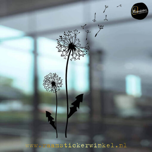 Raamsticker Paardenbloem zwart RSW