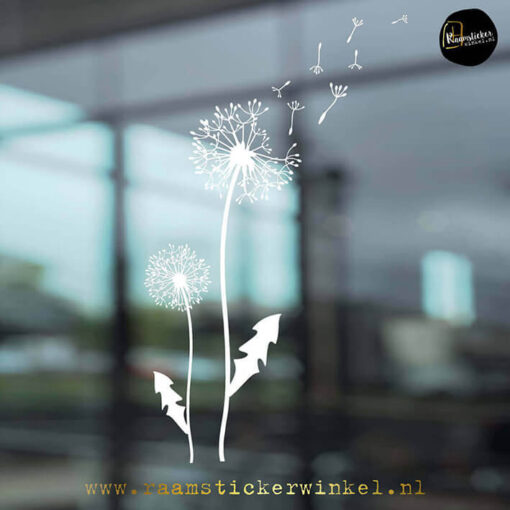 Raamsticker Paardenbloem wit RSW