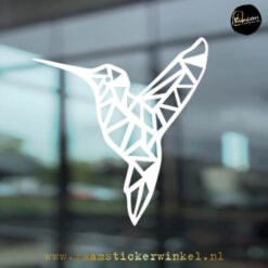 raamsticker Kolibrie geometrisch wit k