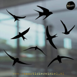 Raamsticker Vogels Zwaluwen Zwart RSW