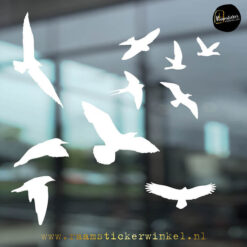 Raamsticker Vogels in vlucht wit RSW