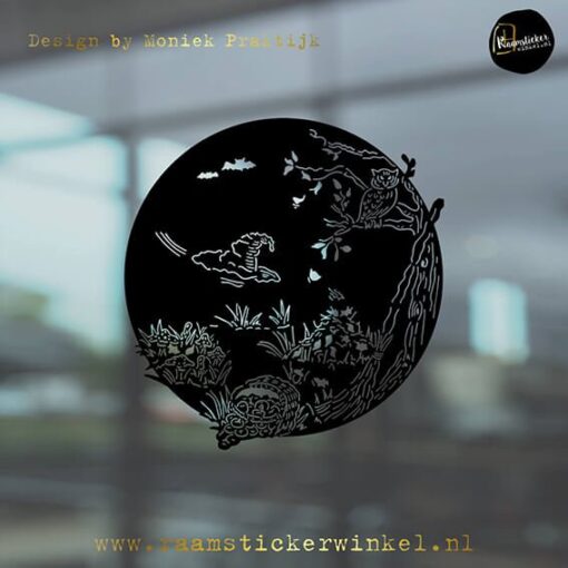 Raamsticker Heksen cirkel zwart RSW