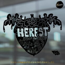 Raamsticker Herfst Eikel zwart