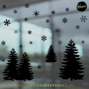 Raamsticker kerstbomen set van 3