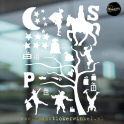 Raamsticker sinterklaas uitbreiding set lager wit