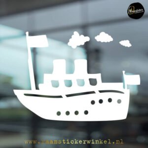 Raamsticker stoomboot RSW wit