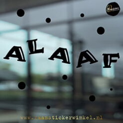 Raamsticker alaaf letters speels carnaval zwart RSW