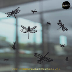 Raamsticker Libellen libelle zwart RSW