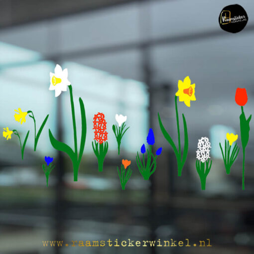 Raamsticker lente voorjaars bloeiers RSW