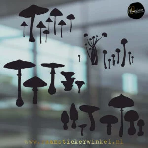 Raamsticker Paddenstoelen en zwammen RSW