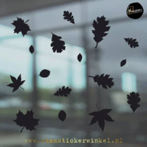 Raamsticker herfstbladeren zwart RSW