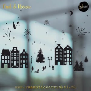 Raamsticker Feestdagen set 4 in 1 oud en nieuw