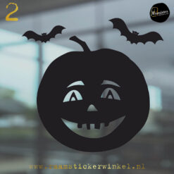 Raamsticker Pompoen 2 Halloween RSW zw