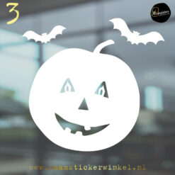 Raamsticker Pompoen 3 Halloween RSW wit