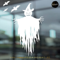 Raamsticker Vogelverschrikker Halloween wit RSW