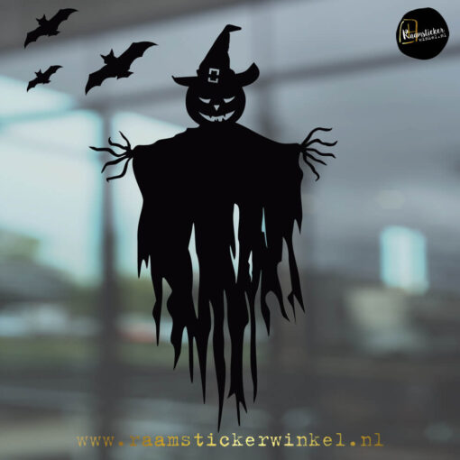 Raamsticker Vogelverschrikker Halloween zwart RSW