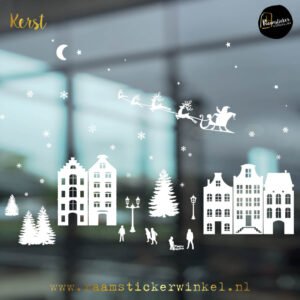 Raamsticker kerst Feestdagen set 4 in 1 wit