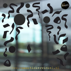 Raamsticker confetti MIX zwart RSW copyright ®raamstickerwinkel