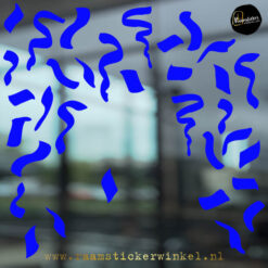 Raamsticker confetti sliertjes blauw RSW copyright ®raamstickerwinkel