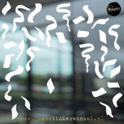 Raamsticker confetti sliertjes wit RSW copyright ®raamstickerwinkel