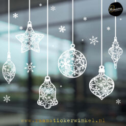 Raamsticker kerstballen serie sneeuwvlok copyright ®raamstickerwinkel