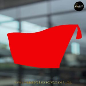 Raamsticker Adjudanten hoed muts steek rood RSW